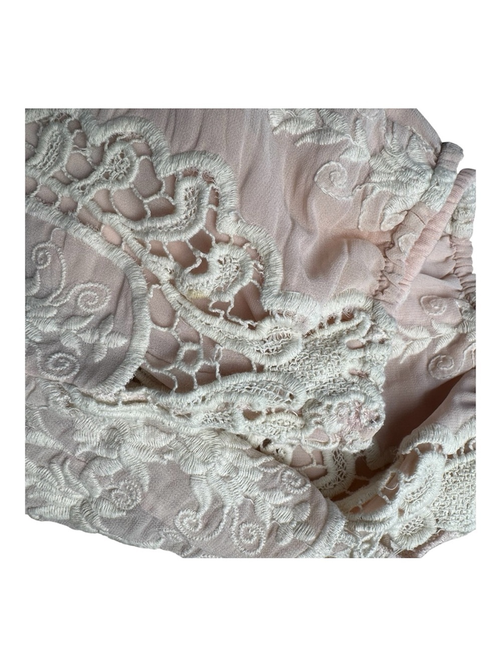 Pink Lace Crochet Overlay Tube Top Size S Boho Summer - Picture 6 of 8